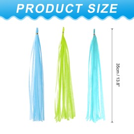 PATIKIL Tassel Garland Banner, 15Pcs Tissue Paper Tassels Party Decorations DIY Kits for Wedding Birthday Bridal Shower, Sky Blue/Lime Green/Light Blue