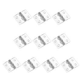 MECCANIXITY Small Acrylic Hinges Plastic Clear Hinge 35 x 25 mm Stainless Steel Shaft Continuous Piano Folding Hinges with Hole for Aquarium Lid Crafts Pack of 10 Transparent