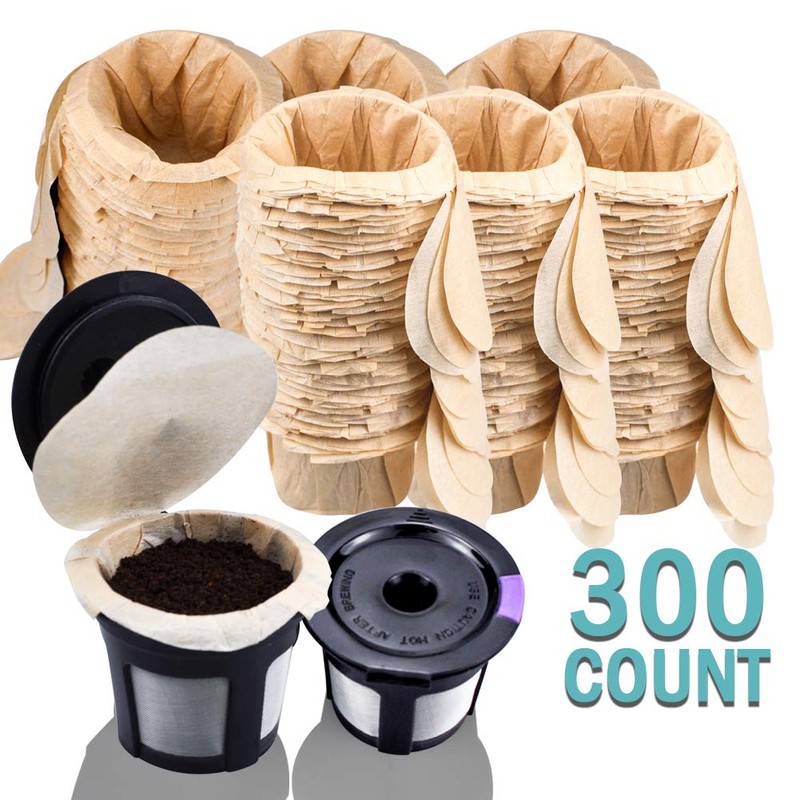 2 Reusable Keurg Cups & 300 Unbleached Keurg Coffee Pods