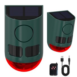 QXMH Solar Outdoor Motion Sensor Alarm-112db Motion Detector Alarm Light,Alarm Light with USB,Say Goodbye to The Intruders