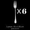 6 Dessert Forks 15 x 2.05 cm Stainless Steel 18/0