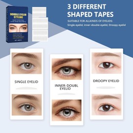 Waterproof Invisible Eyelid Tape - 480pcs Double Eyelid Strips for Instant Lift of Saggy, Eyelid Lifter Strips Improve Uneven, Mono Eyelids, with Double Eyelid Glue - Enhance Your Natural Beauty