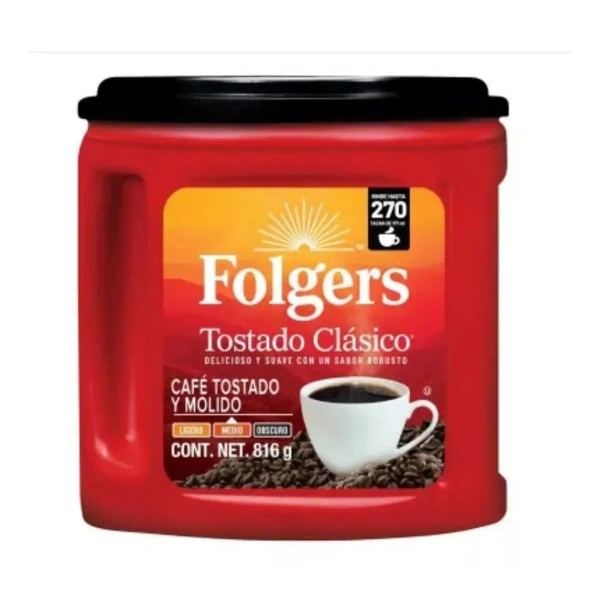 Folgers Café Folgers Tostado Y Molido Clásico 816g Rinde 270 Tazas