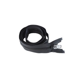 42" Vislon Zipper - YKK #10 Molded Extra-Heavy Separating - Metal Pull - 580 Black (1 Zipper/Pack)