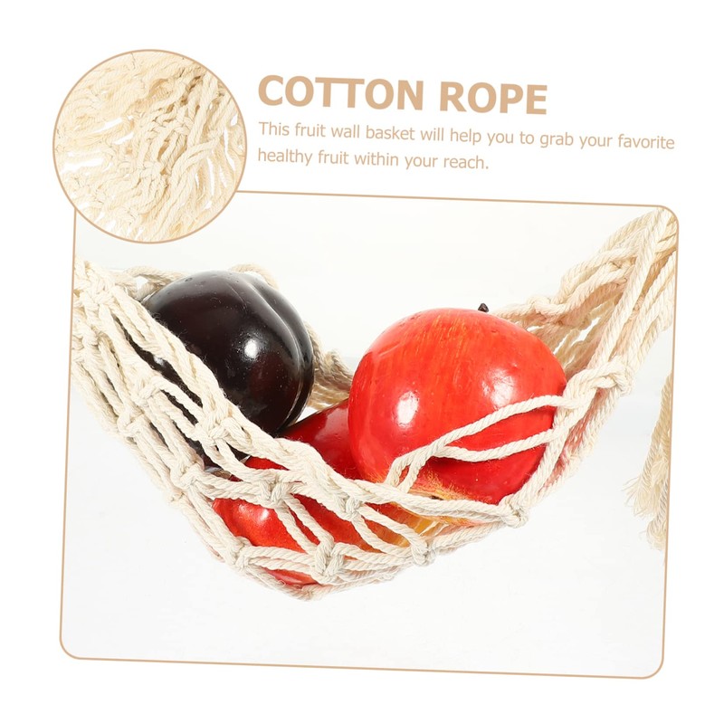 Ciieeo 3sets Rope Woven Fruit Vegetable Hammock Storage Bag for