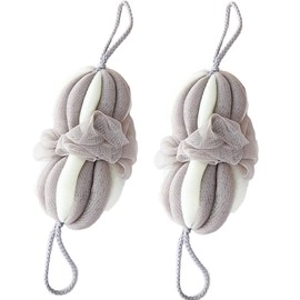 Tinopui ボディースポンジ ボディータオル 泡 シャワー 角質除去 お風呂用 2個セット (グレー)