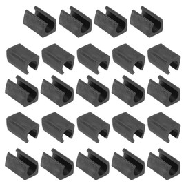 sourcing map 24Pack Rectangle Shaped Non-Slip Chair Legs Tips, Fitting 12mm Metal Tube Legs - Plastic Furniture Protector Feet Glides for Hardwood Floors, Black