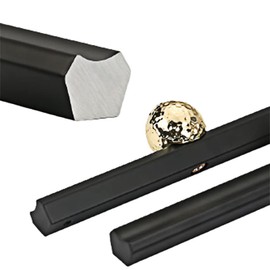 SagaSave Matte Black Cabinet Handles Aluminum Alloy Cabinet Handles ong Cabinet Handles with Golden Shinning Hammered Sphere for Door, Cupboard, 128mm/5.03"