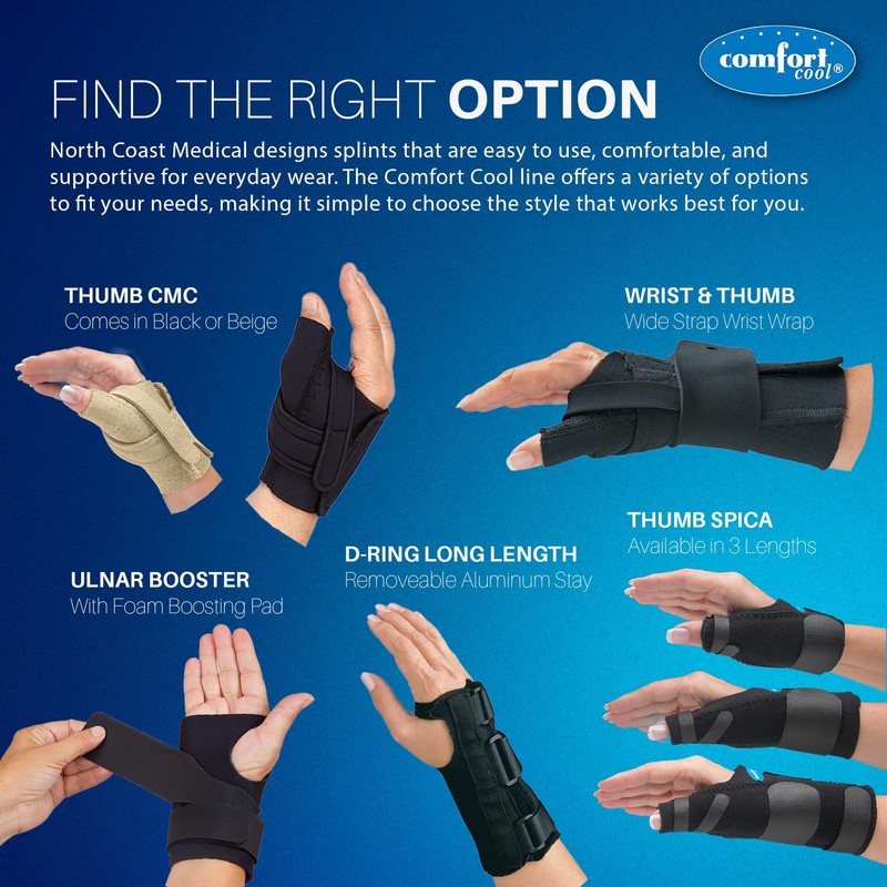 Comfort Cool Thumb CMC Restriction Splint, Right Hand, Large, Lightweight