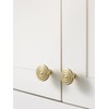 JIASENBAO 5 Pack Gold Cabinet Knobs Round Brushed Brass Drawer
