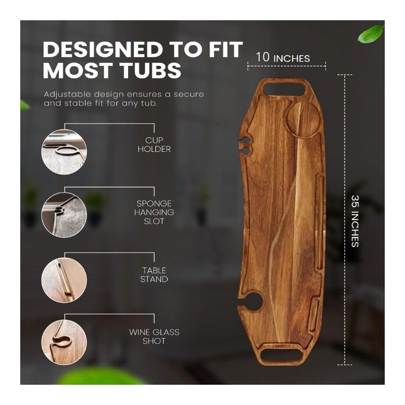 Lush & Style Premium Large Bathtub Tray Large & Thick