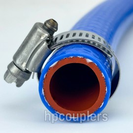 hpcouplers 2ft 1" ID Blue Silicone Heater Hose With Clamps 25mm 350F Radiator Coolant