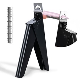 AIRSEE Professional Acrylic Nail Clipper Fake False Nails Tip Cutter Nail Trimmer for Artificial Nail Manicure Pedicure Sharp Rustproof Nail Art Tool (Black with 15pcs Magnets)