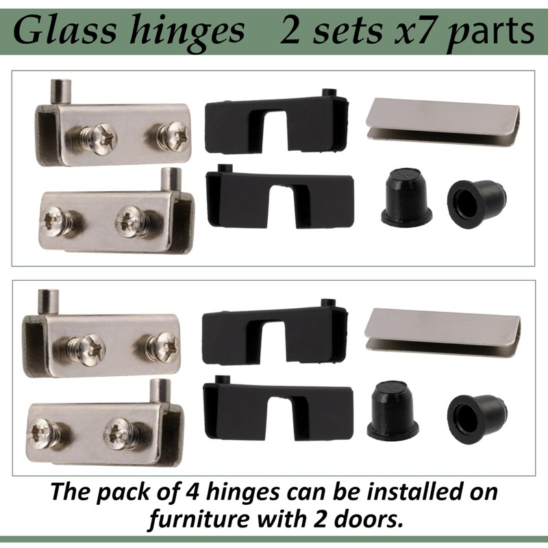 AERZETIX - C41059-2 pairs of hinged hinges for glass doors