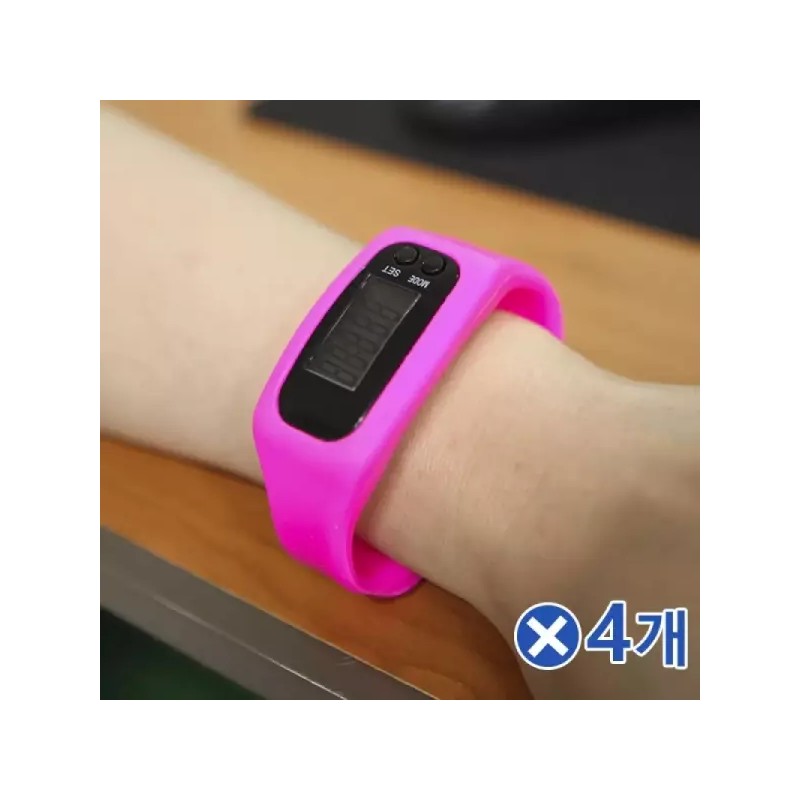 걸음 측정 칼로리 손목시계-색상랜덤x4개 활동량계 Step Pedometer Calorie Wrist Watch