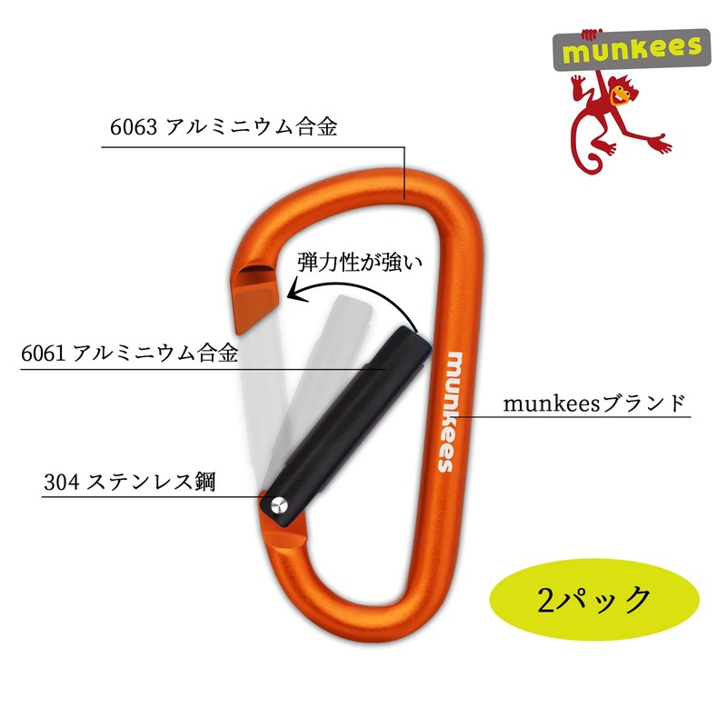 munkees Popular Carabiner Backpack Buckle Keychain Kettle Hanging Buckle Outdoor