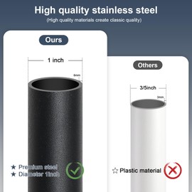 DIIG Sliding Door Security Bar，17.7-50.5inch Adjustable Sliding Patio Door Lock Bar with Rubber Tips,Diameter 1inch Window Security Bar for Home Apartment Travel Children Women Pets Safety(Black)