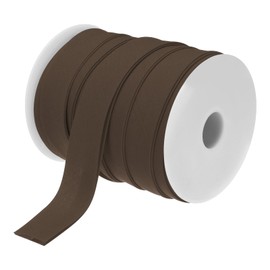 MECCANIXITY 1 Inch Double Fold Bias Tape Polyester Continuous Bulk Bias Tape for Sewing,Seaming Quilting Hemming Binding Crafts (Brown 25 Yards)