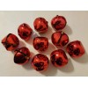 Unbranded Lot of 10 Metallic Red Metal Jingle Bells Christmas