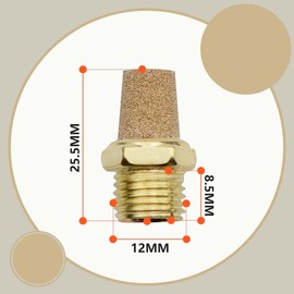 Bwintech 10 Pcs SL-02 Air Pneumatic Mufflers, 1/4" Male Thread Sintered Brass Exhaust Muffler Silencer