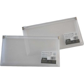 Filexec 18043, Zipper Envelope, 4.75" x 9.5" Clear, Set of 12
