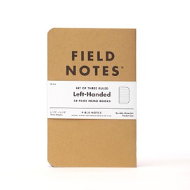 Field Notes: LEFT HANDED Original Kraft 3-Pack - Ruled Paper - 48 Pages - 3.5" x 5.5"