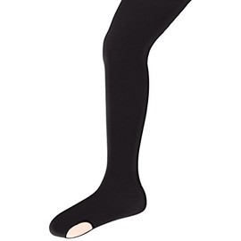 Capezio Girls' Ultra Soft Self Knit Waistband Tight,Black, One Size (8-12)