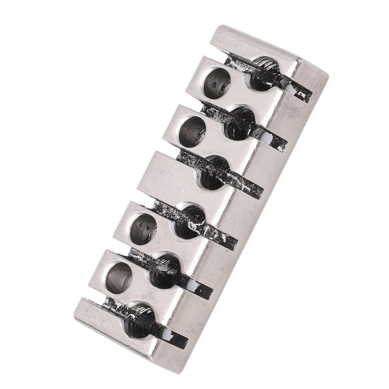 6 String Lock with Screws Metal Headless Guitar Bridge String