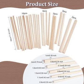 OLYCRAFT Pack of 26 Triangle Wooden Sticks, 5 Sizes, Unpainted Wooden Strips, Triangle Dowel Strips, Wooden Triangle Dowel Rod, Natural Wood, Triangle Sticks, Model Accessories for Wood Craft Supplies