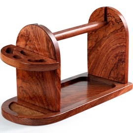 Savina Hardwood Yarn Holder for Knitting & Crochet, Heavy-Duty Horizontal Yarn Spindle Dispenser, Durable Yarn Ball Organizer, Ideal Craft Companion