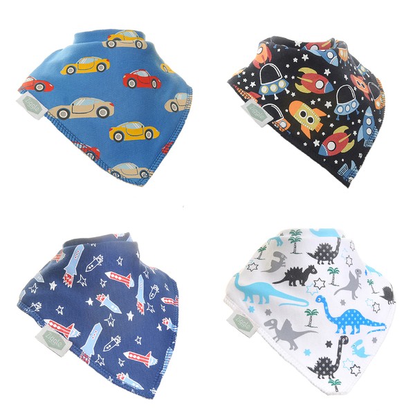 Ziggle - Bandana Dribble Bibs - Cotton Front Baby Bibs