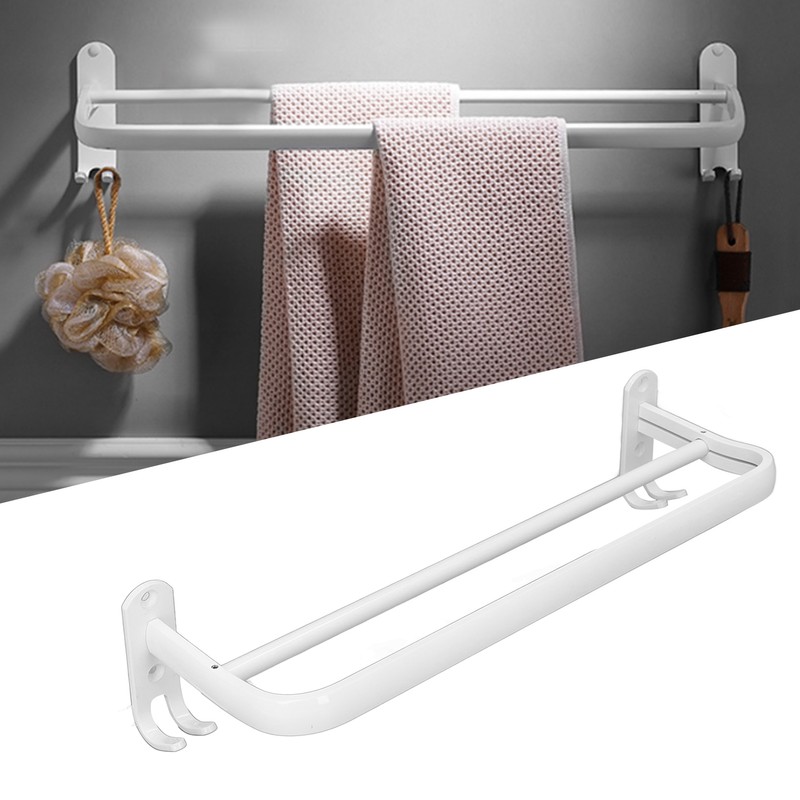 Double Rod Towel Rack Space Aluminum Rustproof Double Towel Bar