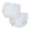 I.C. Collections Baby Girls White Double Seat Diaper Cover Bloomers,