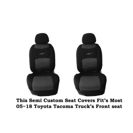 ALLISONDASH Black/Charcoal Mesh Fabric 6mm Padded seat covers Fits Most 05-18 Toyota Tacoma