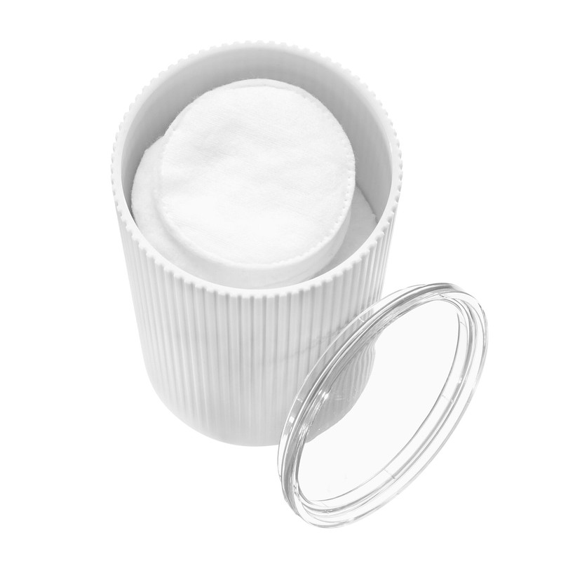 iDesign Fluted Plastic Bathroom Countertop or Vanity Storage-Set of 2-White/Clear