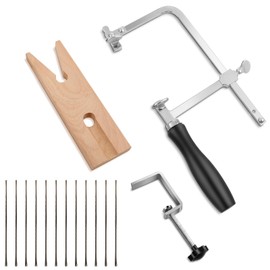 Lasnten 3 in 1 Professional Jeweler's Saw Set Saw Frame Adjustable with 144 Blades Wooden Bench Pin Clamp Set V-slot Bench Pin Jewelers Versatile Tools Set for Precise Jewelry Making DIY Wood Metal