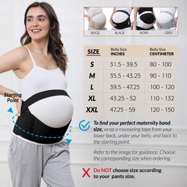 NeoTech Care Pregnancy Belly Band Maternity Belt, Back/Abdomen/Waist/Pelvis Support (Size L, Black Color)