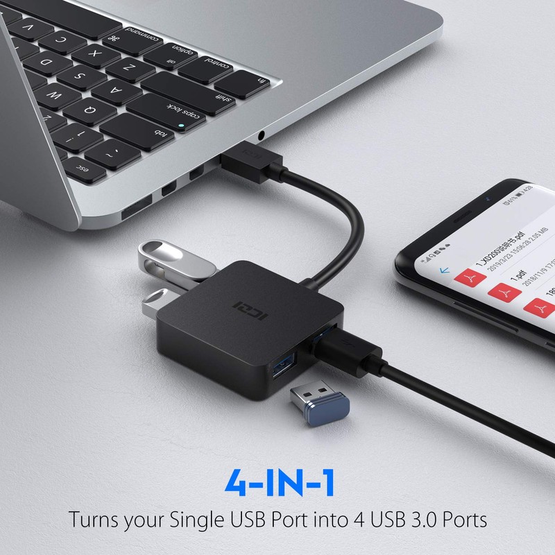 USB 3.0 Hub, ICZI USB Hub with 4 USB 3.0