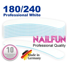 Pack of 10 Professional White Curved Banana File Grain 180/240 – Core Colour Blue