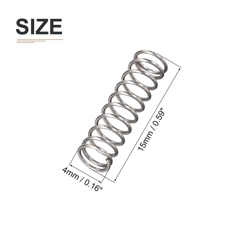 DTGN 0.4x4x15mm(DxODxL) Compression Springs, 10 Pack Perfect for Machinery, Spring