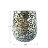 Creative Co-Op Round Glass Mosaic Votive Candleholder, Pewter Finish