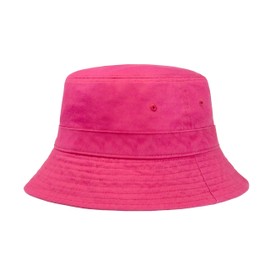 Hot Summer Bucket Hat - Trendy Cotton Sun Hat for Beach, Golf, Fishing - Fun Outdoor Vacation Boonie for Men and Women (Bubblegum Pink)