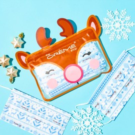 The Crème Shop 3-Ply Protective Disposable Face Masks | Includes Resealable & Reusable Travel Zip Pouch (10 Masks) (Winter Wonder)