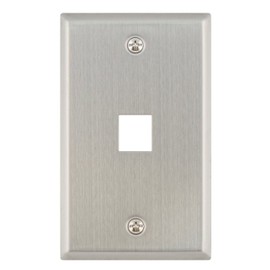 Legrand - On-Q WP3401SS 1 Port Single Gang Wall Plate, Stainless Steel