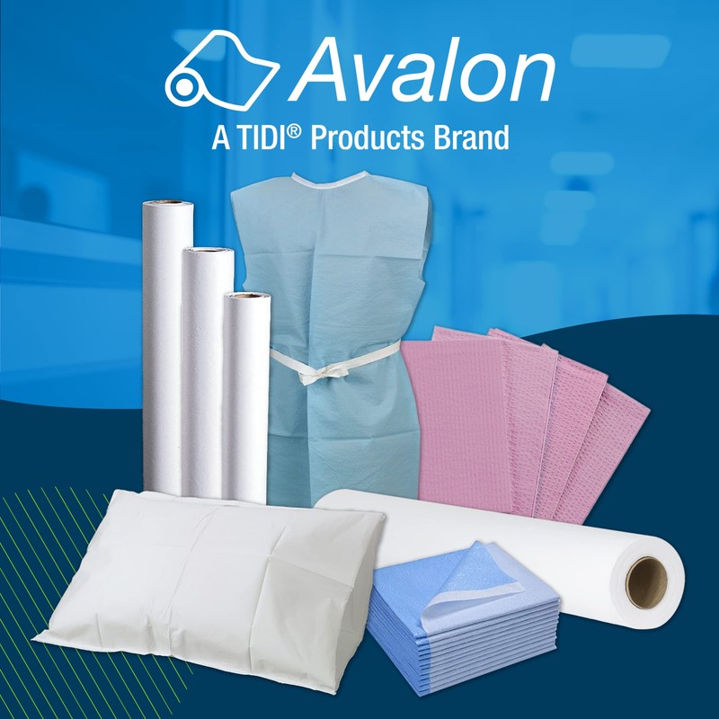 TIDI 612 Avalon Single-Use Chiropractic Headrest Paper Roll, White, 12”