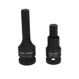 10mm Short (53mm) + Long (78mm) Impacted Hex Allen Key Sockets 1/2" Drive