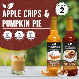 Syruvia Holiday Syrup Variety Pack Apple Crisp & Pumpkin pie - 25.4oz - 2-Flavor Holiday Gift Set, Gluten-Free, Kosher (2-Pack)