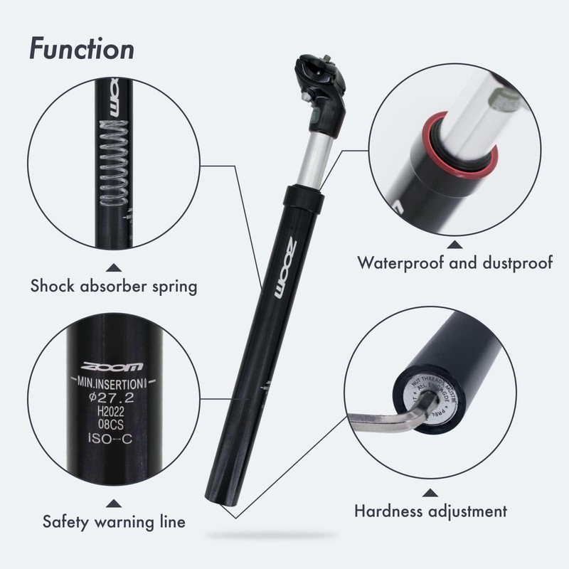 DJC Bike Suspension Seatpost Shock Absorber Damper Post 27.2 30.9