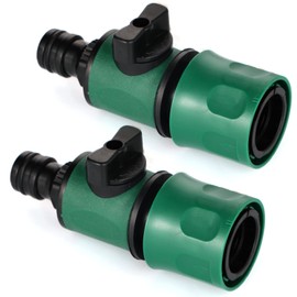 TOKIISHE Pack of 2 Quick Coupling Extender, Regulating Valve 1/2 Inch, Hose Valve, Quick Connector Valve for Garden Hose, for Pipe Connecting Garden Tools, Hoses, Hose Coupling
