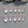 Handmade Press-On Nails French Tip Press-On Nails Handcrafted White Ribbed